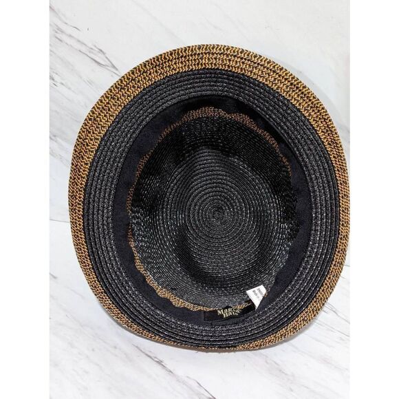 Magid Hats Women's Two Toned Brown Black Fedora 100% Straw Paper Hat - Picture 2 of 7